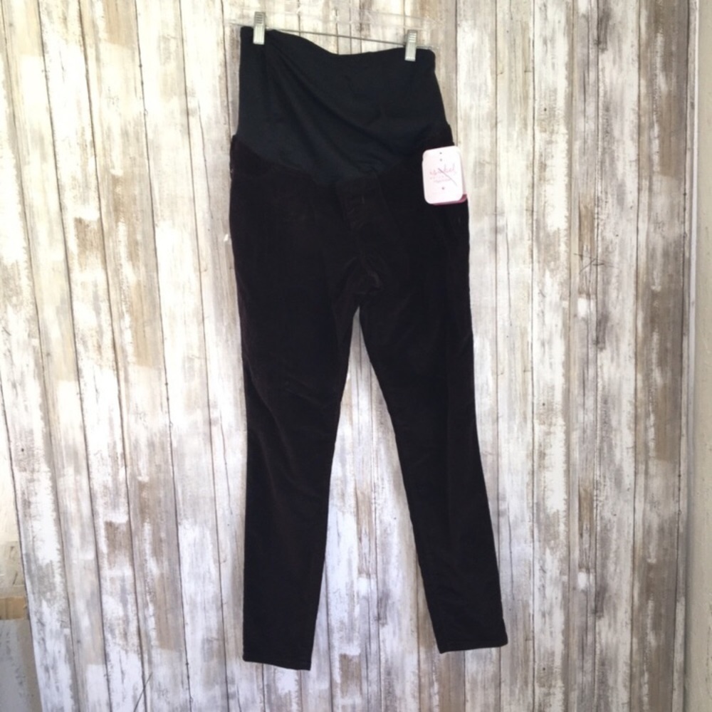 NWT Ingrid & Isabel Maternity Red Corduroy Skinny Jeans - Picture 2 of 5